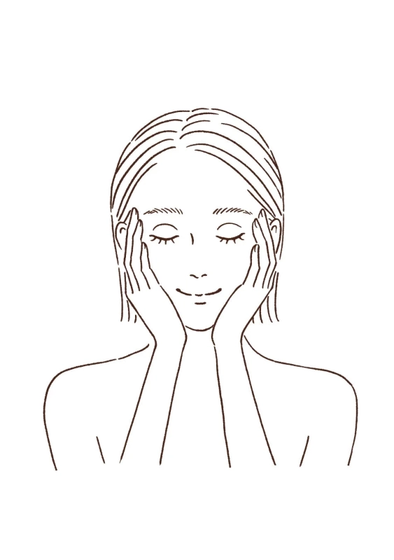 美容液をなじませるイラスト