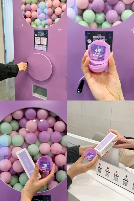 ガチャで景品を受け取る様子