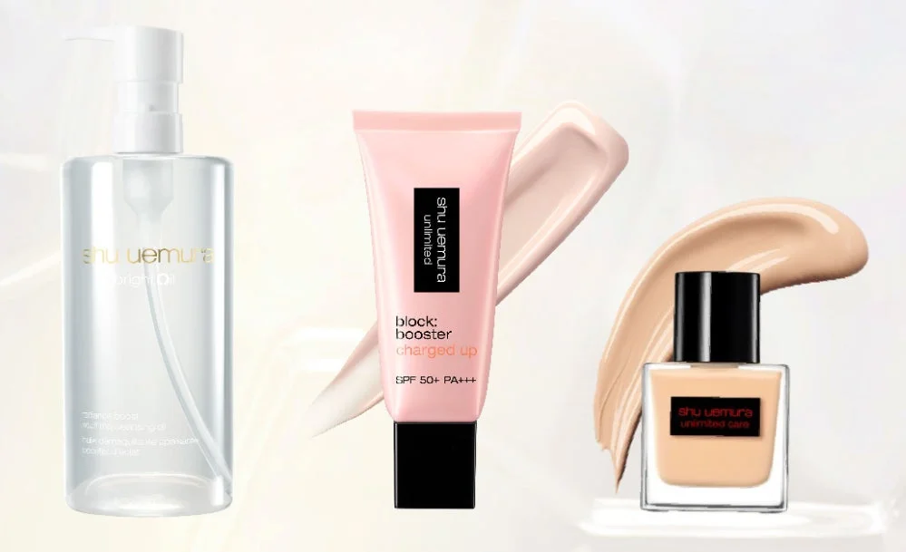 クレンジングオイル、プライマー、ファンデーション