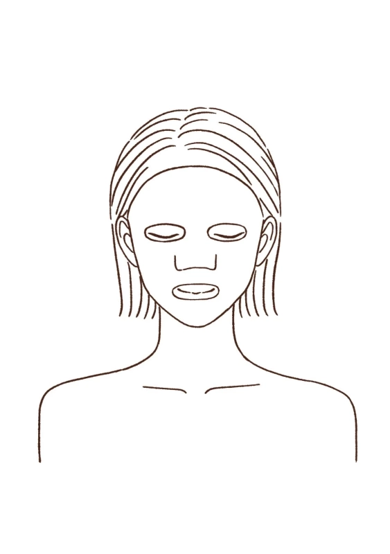 マスクをつけてリラックスするイラスト