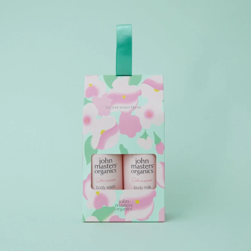 ジョンマスターオーガニックのサクラストリートシリーズのボディウォッシュとボディミルクが入ったギフトセット