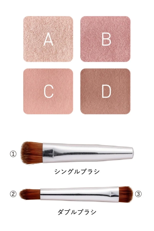 アイシャドウカラーとブラシ