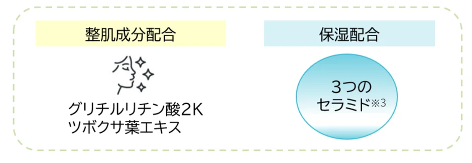 整肌成分と保湿成分