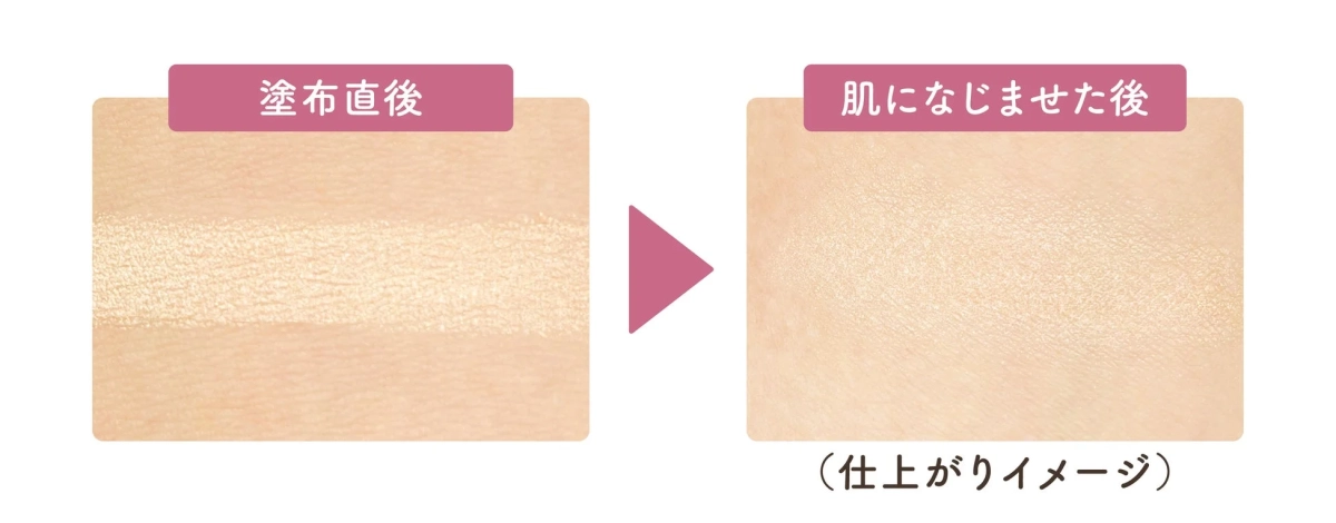 パウダリー質感の仕上がりイメージ