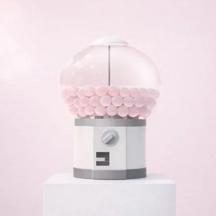 レトロなガムボールマシン。白玉くじコーナーのイメージ