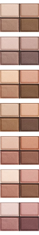 複数のアイシャドウパレットが縦に並ぶ