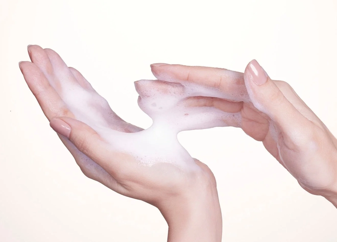 泡立てている様子