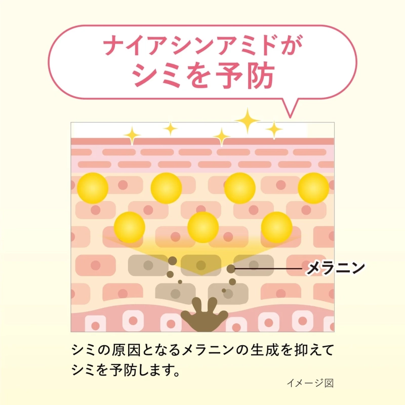 ナイアシンアミドがシミを予防