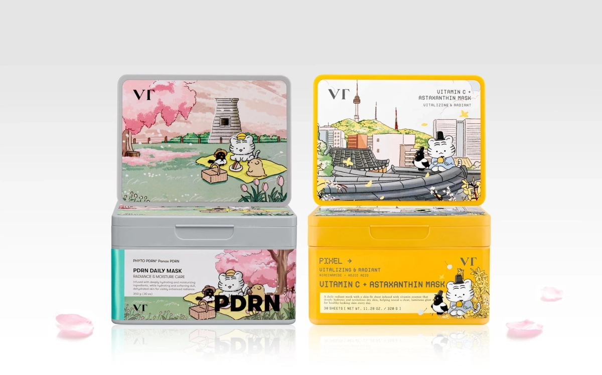 2種類のフェイスマスク、キャラクターイラスト入り