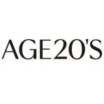 白地に黒い文字で「AGE20'S」と書かれたロゴまたはブランド名が中央に表示されています