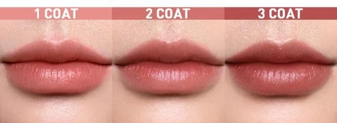 1度塗り、2度塗り、3度塗りの発色比較