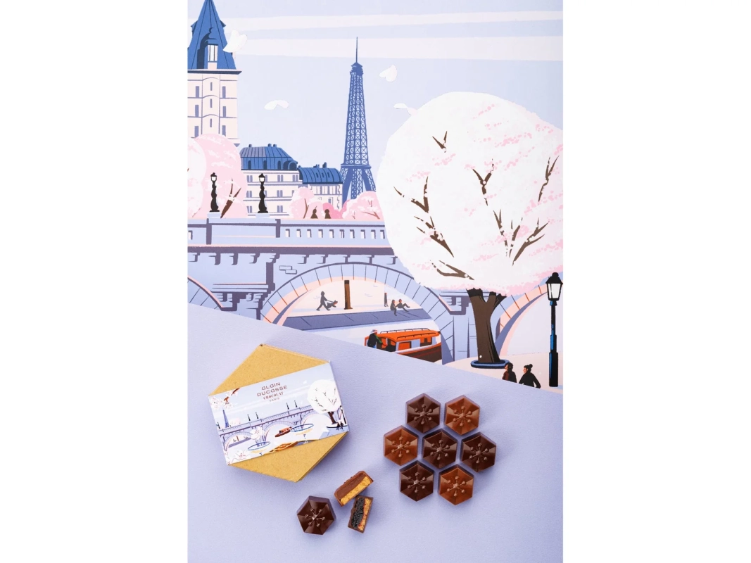 ル・ショコラ・アラン・デュカスのサクラモチーフショコラ