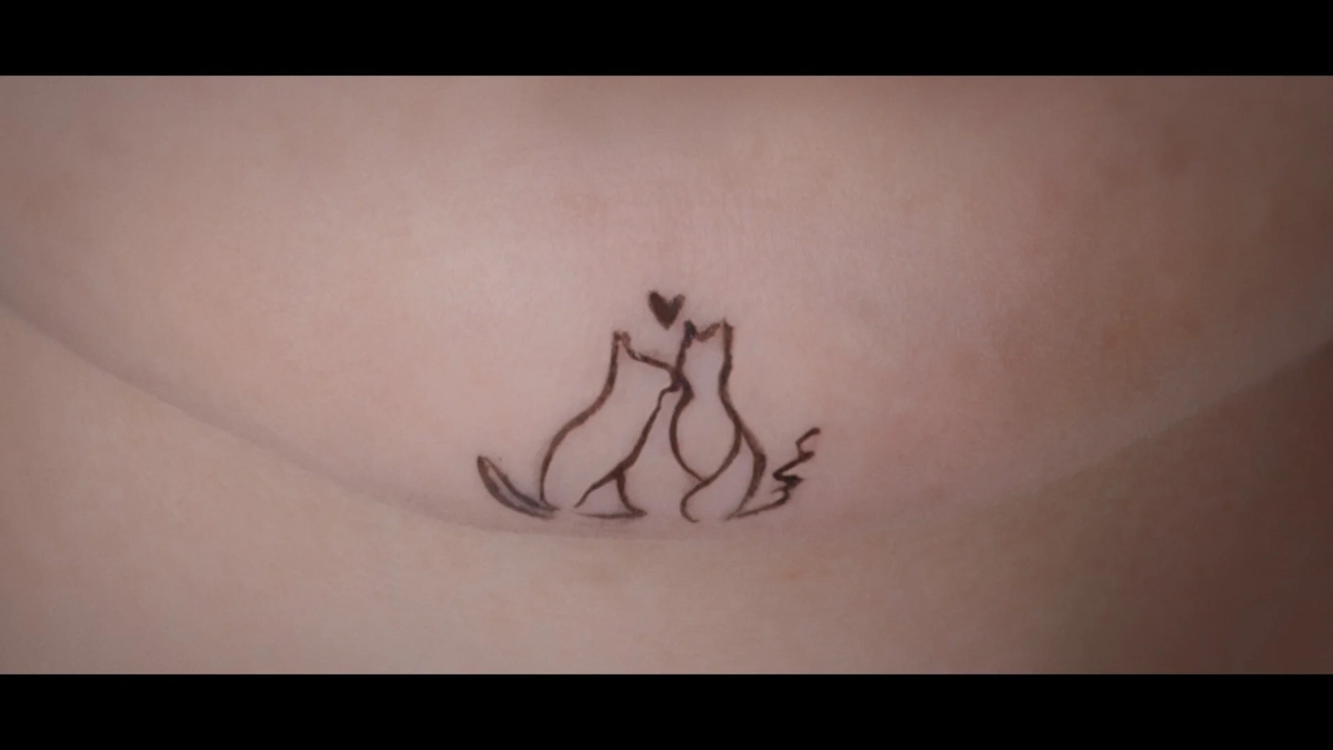 寄り添う猫のイラスト