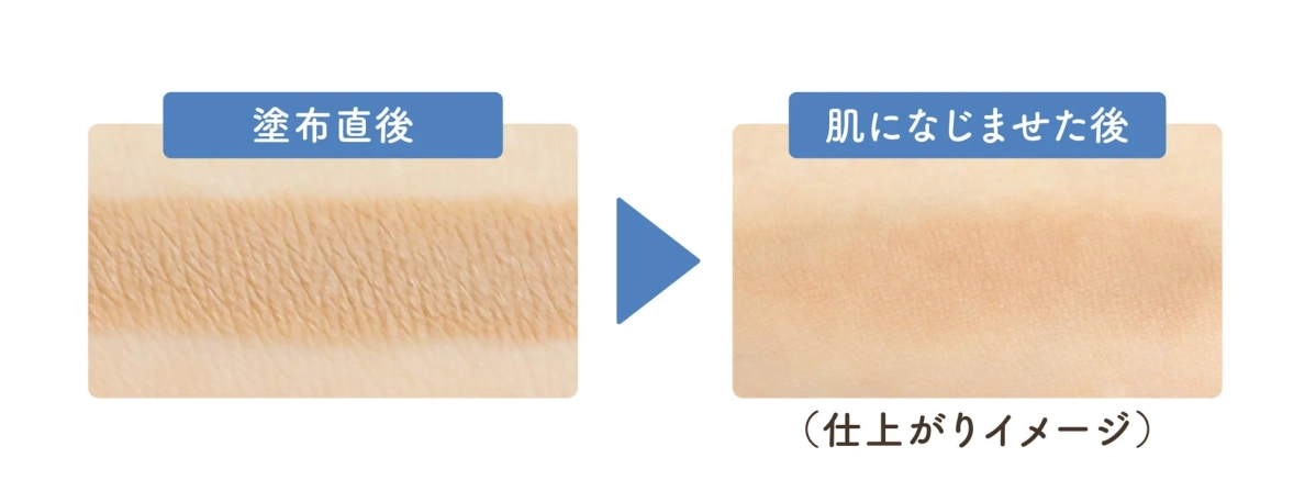 パウダリー質感の仕上がりイメージ