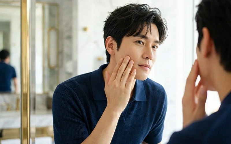 洗顔後のオールインワンケアイメージ