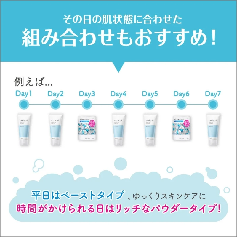 パウダーウォッシュシリーズ使い分け