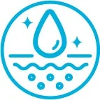 肌に水滴が浸透していく様子