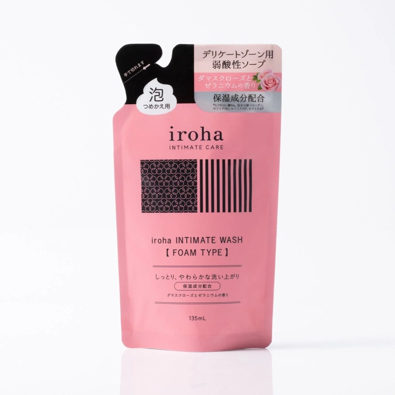 iroha INTIMATE WASH 【FOAM TYPE】ダマスクローズとゼラニウムの香り 詰め替え用パッケージ
