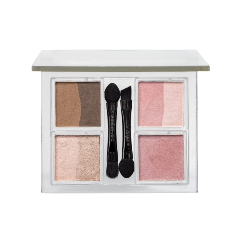 アイシャドウ,コスメ,メイクアップ,パレット,ブラウン,ピンク,ベージュ,化粧品,美容,ブラシ,bior organics