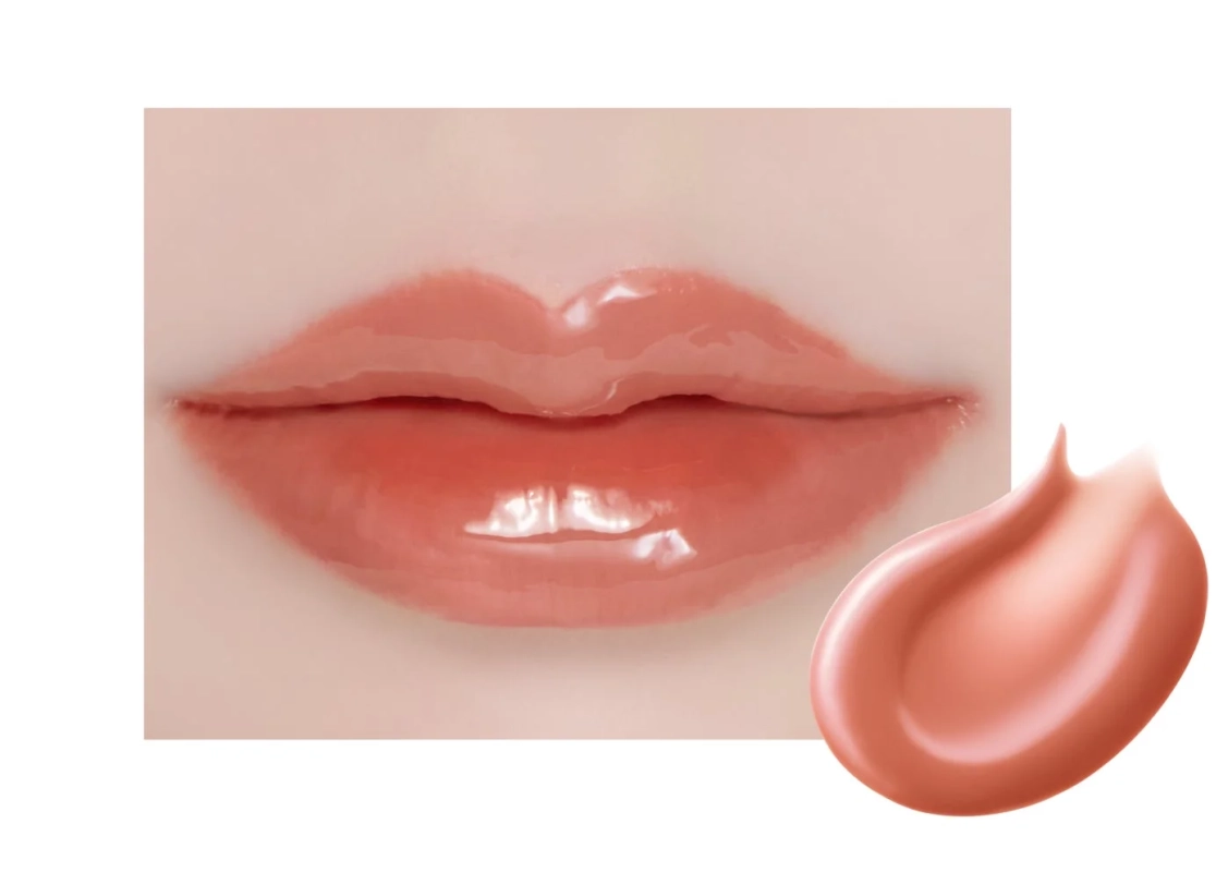 コーラルカラーの唇