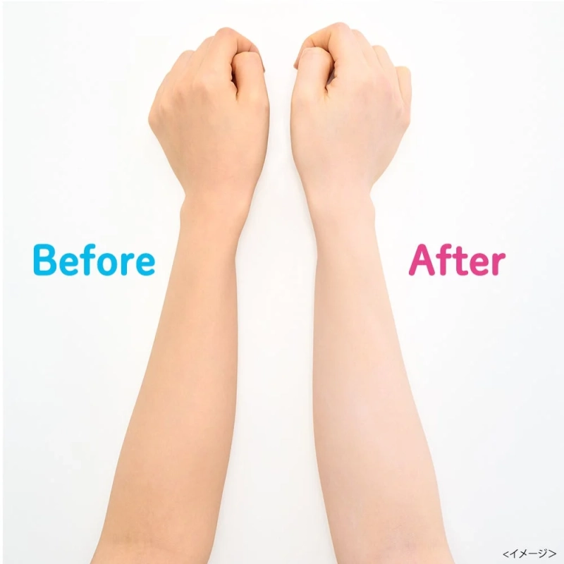 日焼けした肌（Before）と、より明るく色白になった肌（After）を比較した画像