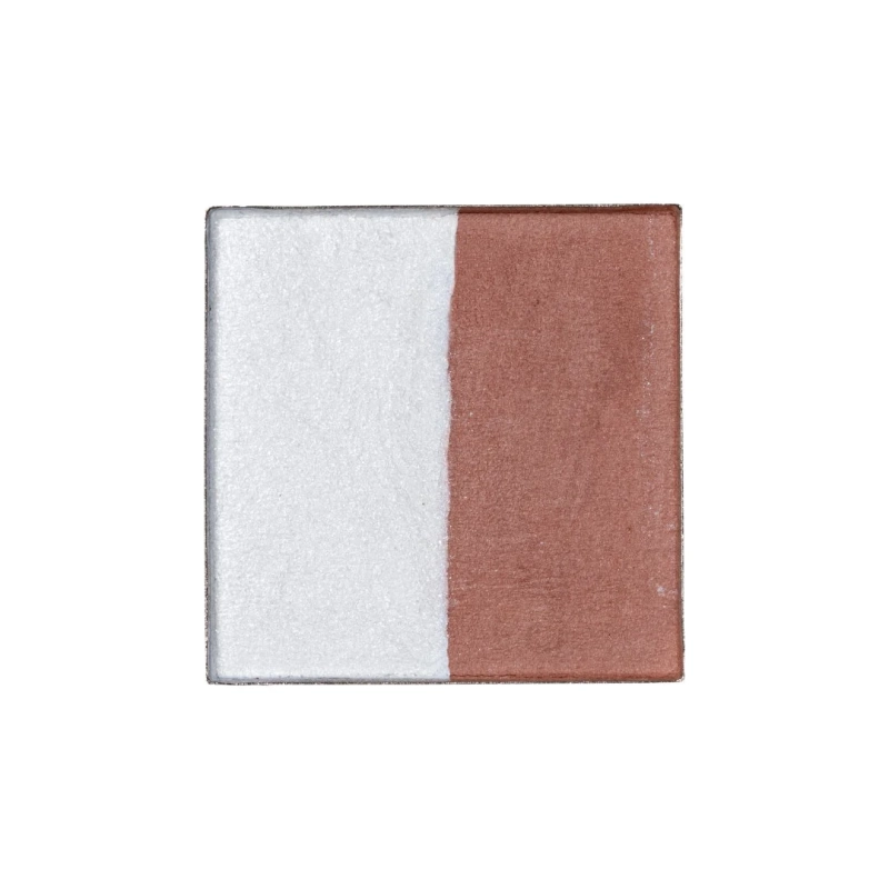 化粧品,コスメ,アイシャドウ,チーク,メイクアップ,美容,二色,白,赤茶色,ブラウン,メタリック,キラキラ,パレット,商品写真,クローズアップ