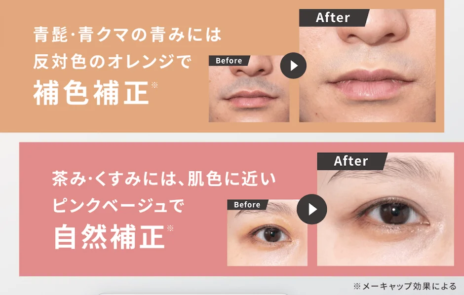 肌悩みとコンシーラーの色の対応