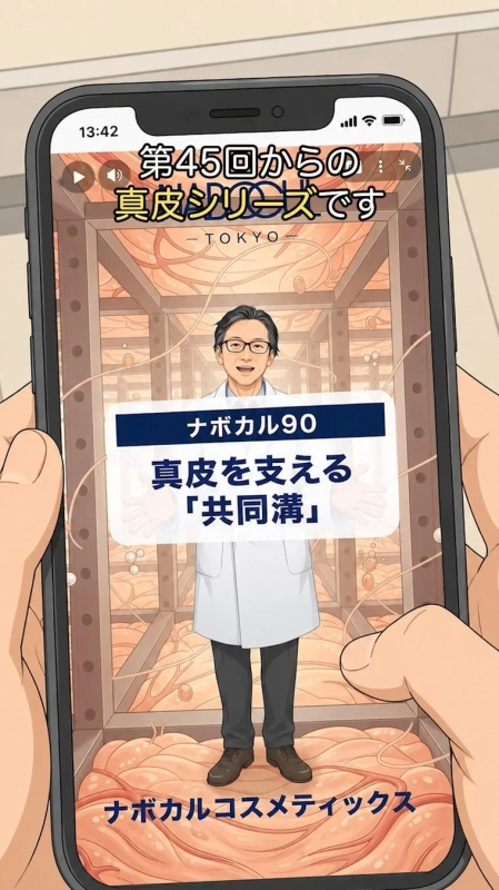 スマートフォンで表示されたナボカル90の動画コンテンツ