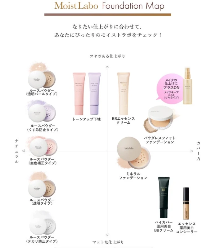 モイストラボシリーズ ファンデーションマップ