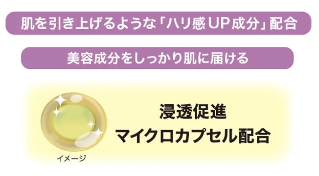 肌を引き上げるような「ハリ感UP成分」配合