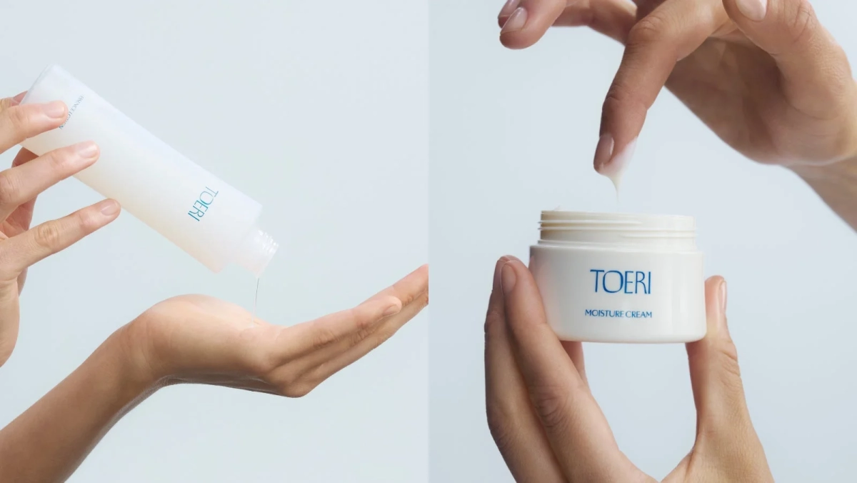 TOERI エッセンスローションとモイスチャークリームのテクスチャー