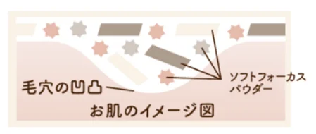 毛穴の凹凸 ソフトフォーカスパウダー お肌のイメージ図