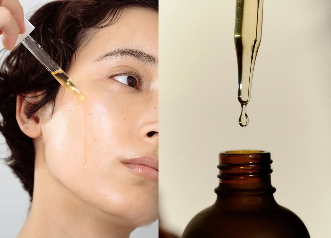 女性がオイルを使用している様子